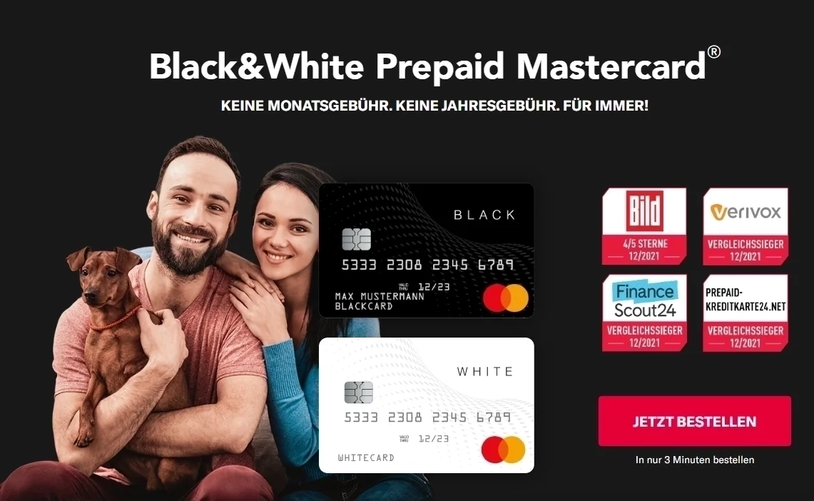 Check out Mastercard BlackWhite Card Top Best Prepaid Credit Card in Germany