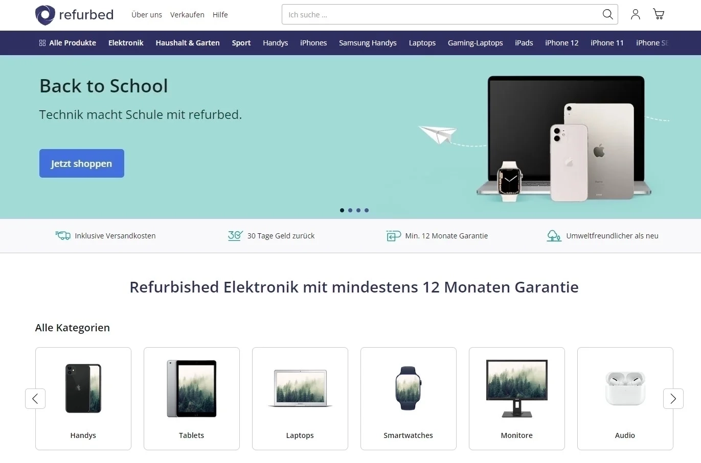 refurbed.de reconditioned electronic stores in Germany