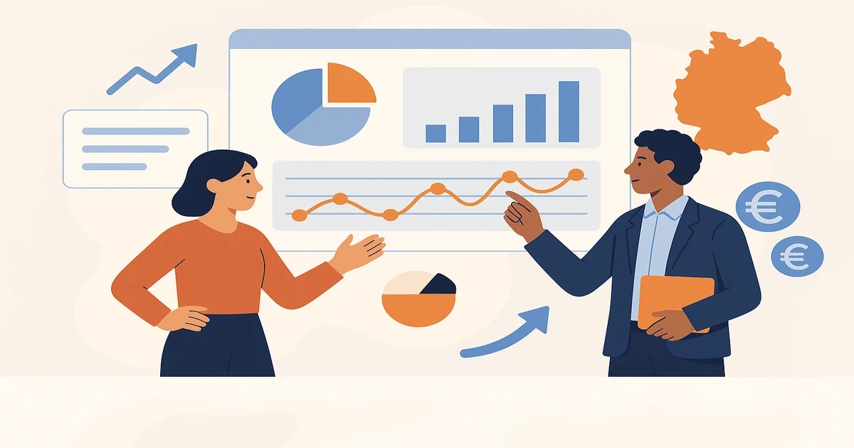 Expat navigating cultural differences in Germany at a local market