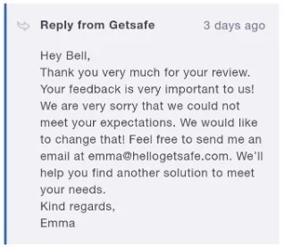 getsafe insurance review Bad experience with GetSafe customer service answer