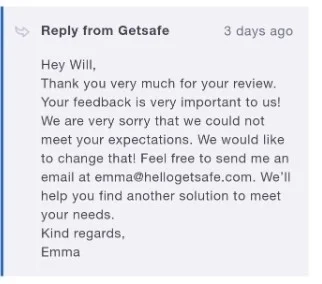 getsafe insurance review slow and poor response answer