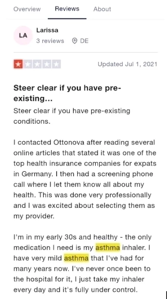 ottonova review trustpilot from liveingermany 10