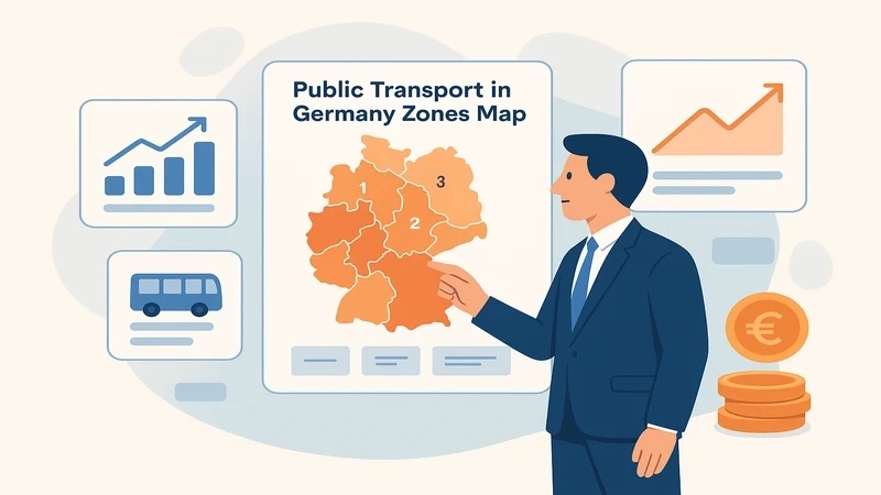 Zone map of a German city public transport system showing zones A, B and C