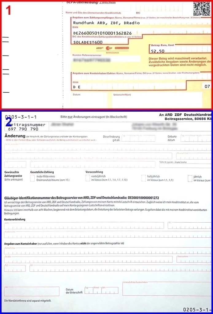 radio tax in germany direct debit option and payit yourself