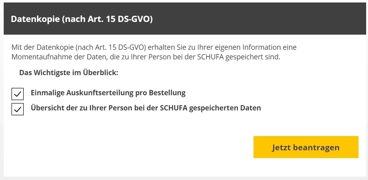 Schufa score credit score germany