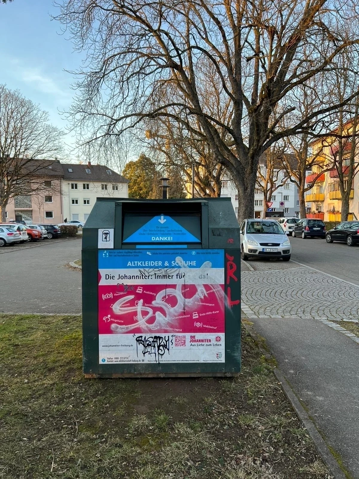 Old Shoes and Clothes container in germany