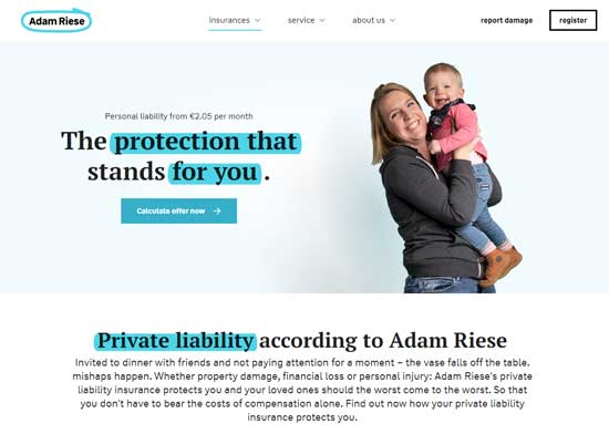 Adam Riese best LIABILITY insurance germany privathaftpflichtversicherung