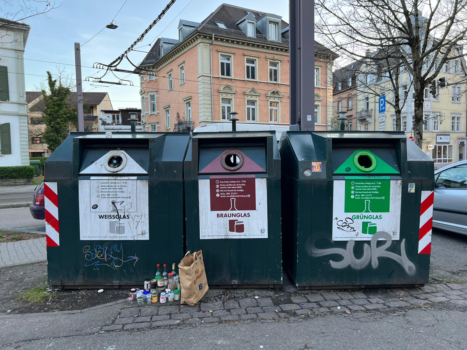 glass waste container in germany