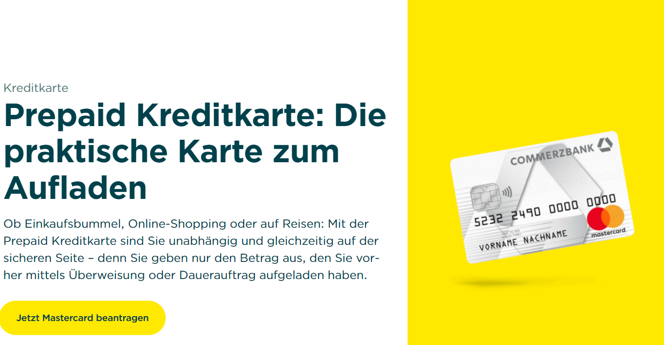 Check out Commerzbank Prepaid Visa Mastercard Top Best Prepaid Credit Card in Germany