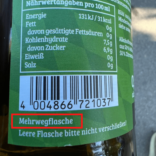 mehrweg multi usage pfand bottle depostis in germany