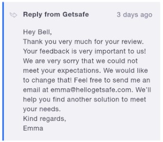 getsafe insurance review Bad experience with GetSafe customer service answer