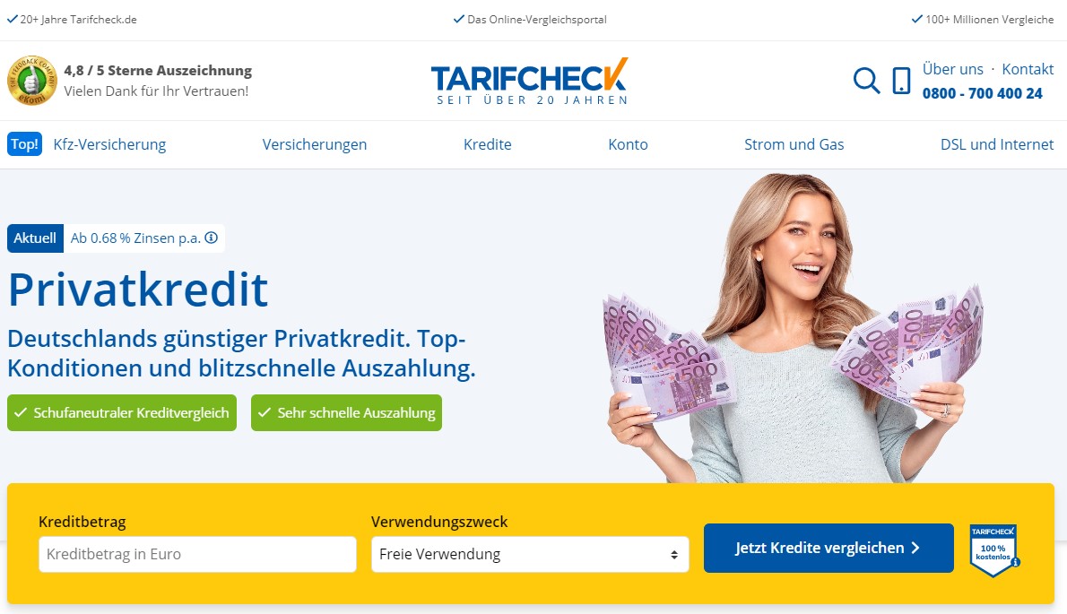 tarifcheck private loans privatkredit in Germany