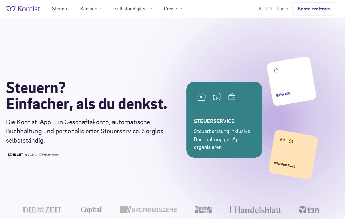 kontist Business accounts for freelancers in germany